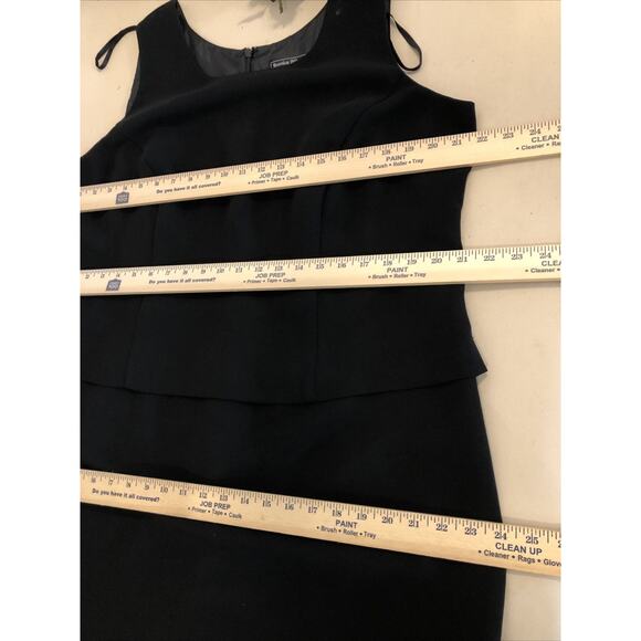 Jessica Howard Women 16W Black Sleeveless Sheath Dress Layered Look Elegant Midi - Picture 8 of 9